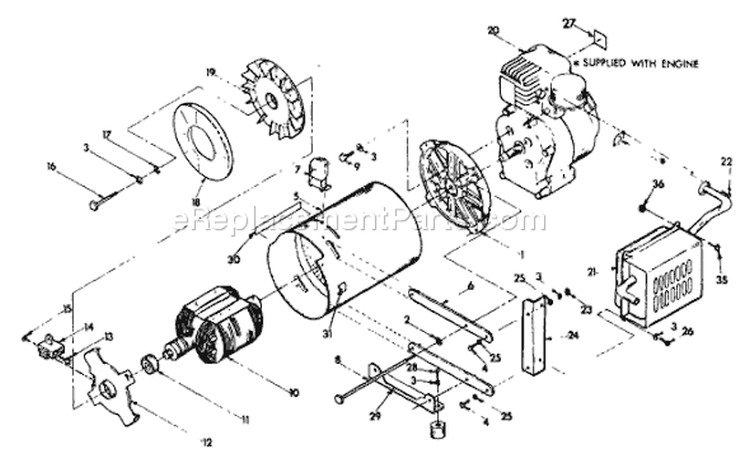 Page D Diagram and Parts List for 9086-0  Briggs and Stratton Generator